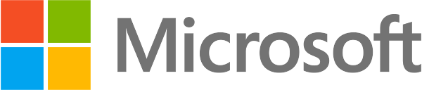Microsoft logo with four colored squares (red, green, blue, and yellow) on the left and the word "Microsoft" in gray text on the right.